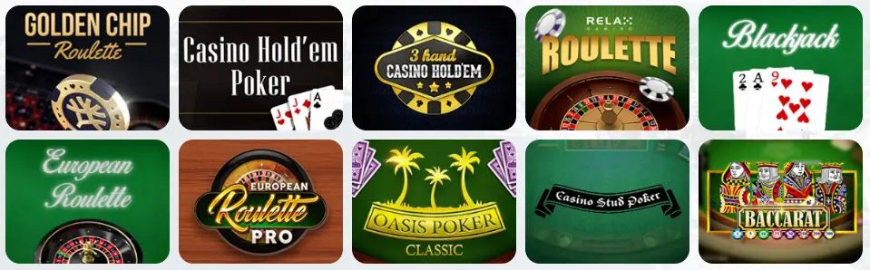 Juegos de mesa en Ganalucas Casino