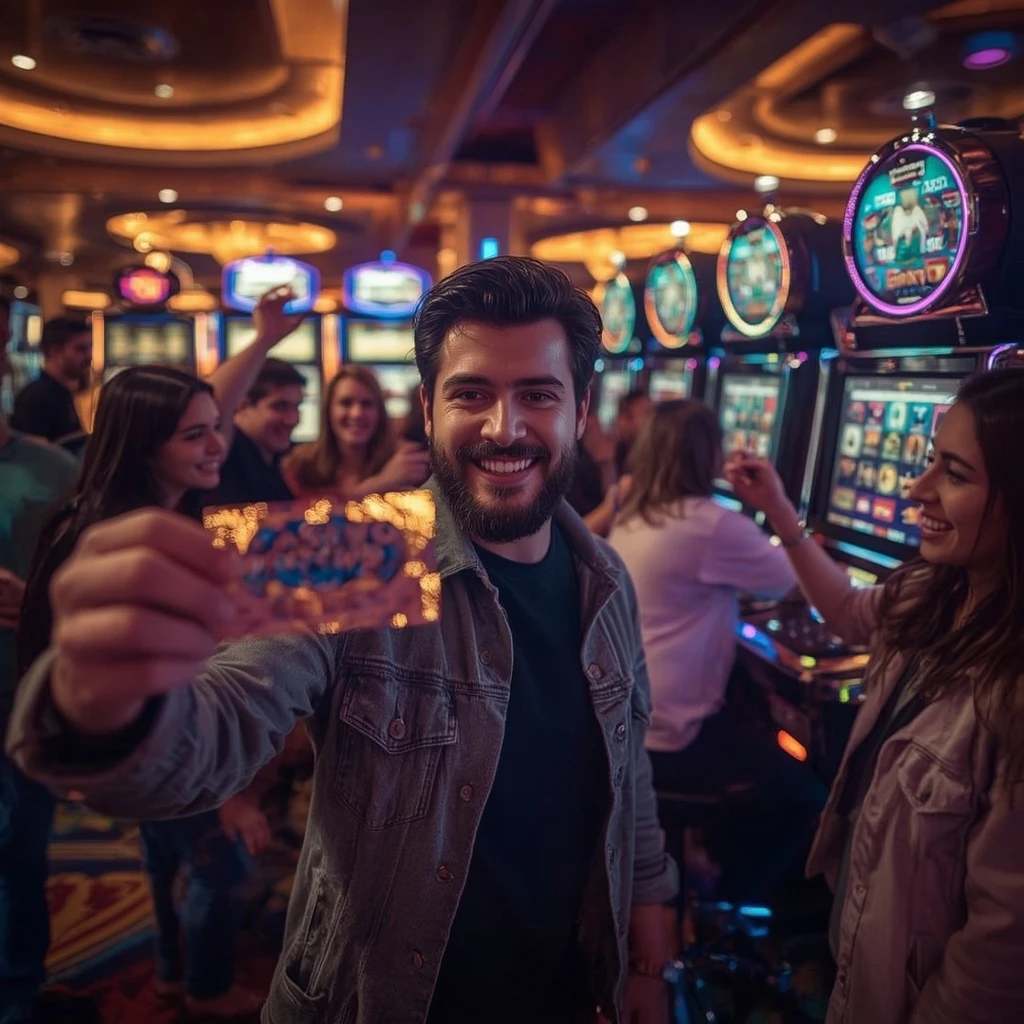 persona con un bono de casino GANALUCAS CASINO